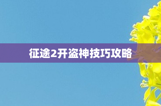 征途2开盗神技巧攻略图片