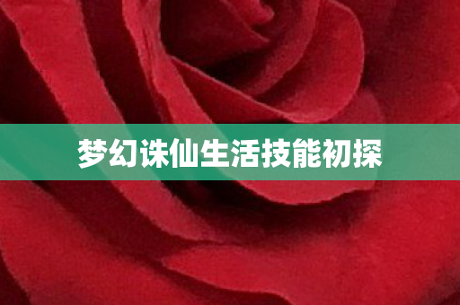 梦幻诛仙生活技能初探图片