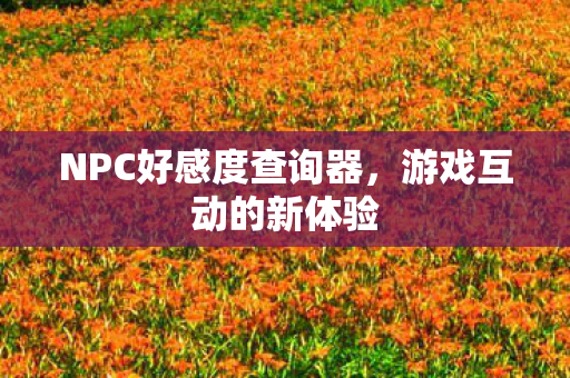NPC好感度查询器图片