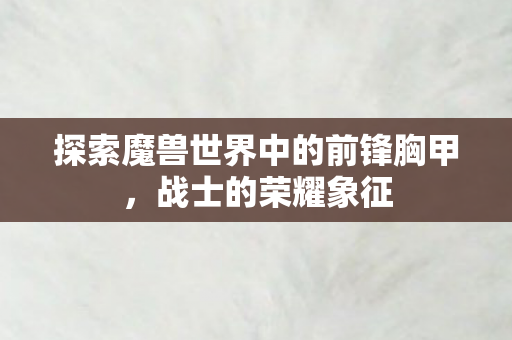 探索魔兽世界中的前锋胸甲图片