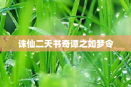 诛仙二天书奇谭之如梦令图片