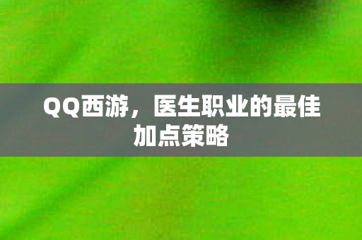 医生职业的最佳加点策略图片