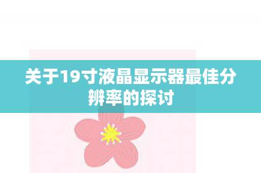 关于19寸液晶显示器最佳分辨率的探讨图片