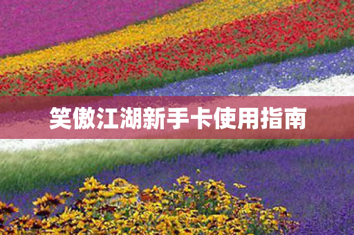 笑傲江湖新手卡使用指南图片