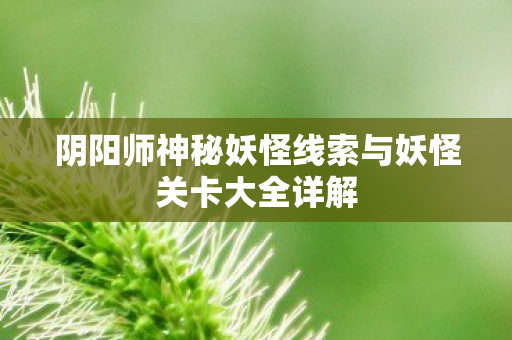 阴阳师神秘妖怪线索与妖怪关卡大全详解图片