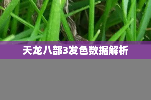 天龙八部3发色数据解析图片
