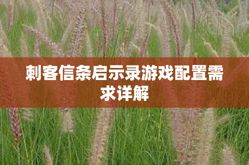 刺客信条启示录游戏配置需求详解图片
