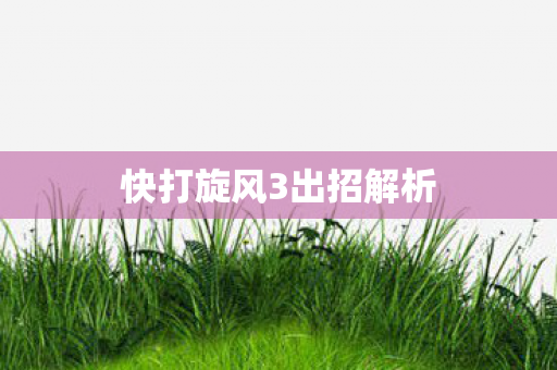 快打旋风3出招解析图片