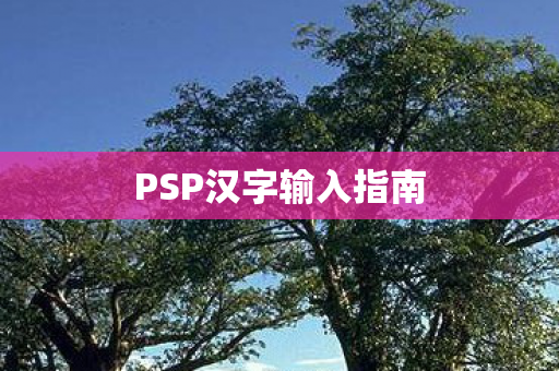 PSP汉字输入指南图片