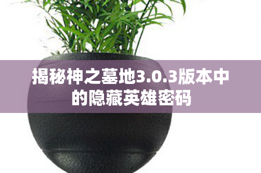 3版本中的隐藏英雄密码图片