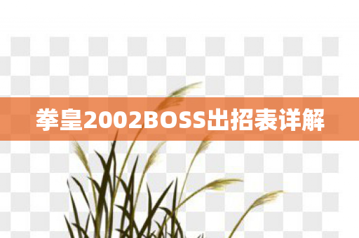 拳皇2002BOSS出招表详解图片