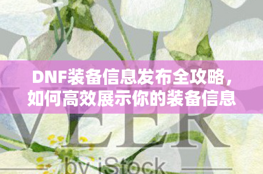 DNF装备信息发布全攻略图片