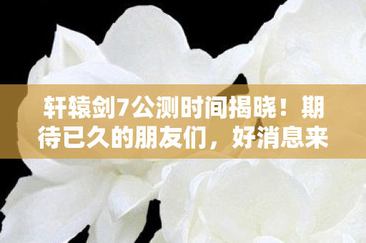 轩辕剑7公测时间揭晓图片