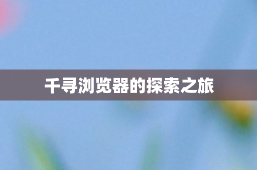 千寻浏览器的探索之旅图片