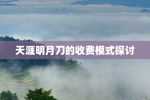 天涯明月刀的收费模式探讨图片