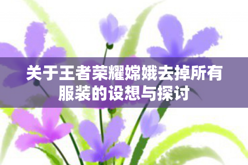 关于王者荣耀嫦娥去掉所有服装的设想与探讨图片