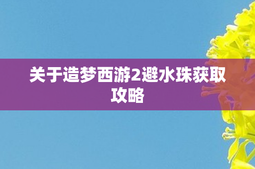 关于造梦西游2避水珠获取攻略图片