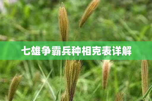 七雄争霸兵种相克表详解图片