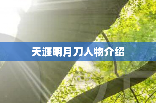 天涯明月刀人物介绍图片
