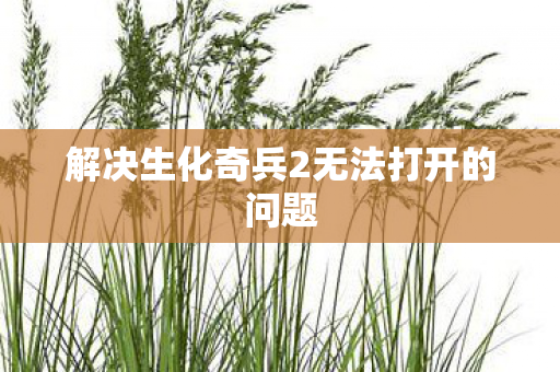解决生化奇兵2无法打开的问题图片