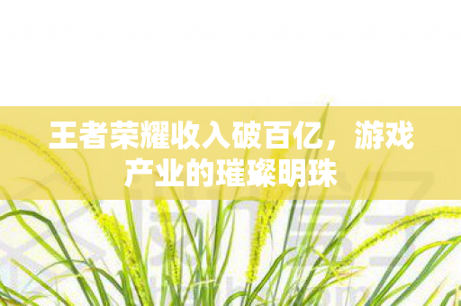 王者荣耀收入破百亿图片