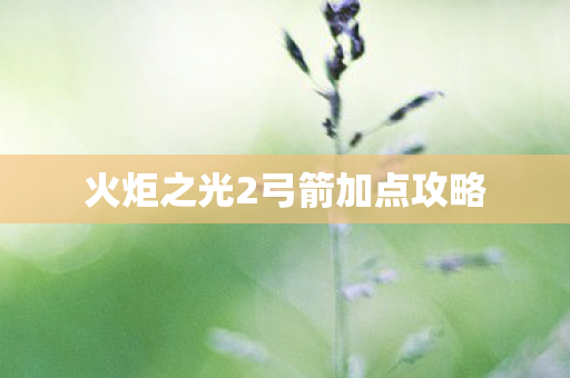 火炬之光2弓箭加点攻略图片