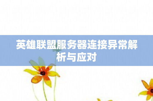英雄联盟服务器连接异常解析与应对图片