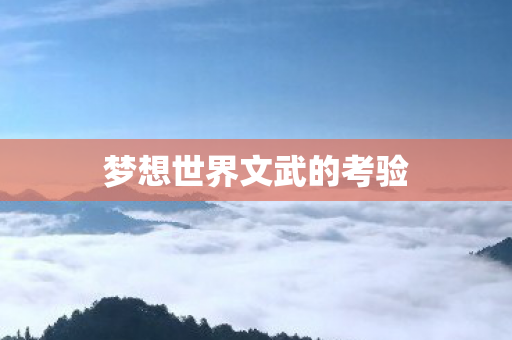 梦想世界文武的考验图片