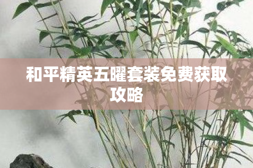 和平精英五曜套装免费获取攻略图片