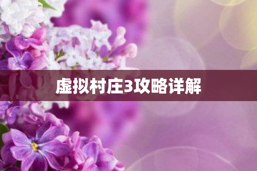 虚拟村庄3攻略详解图片