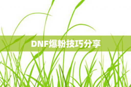 DNF爆粉技巧分享图片
