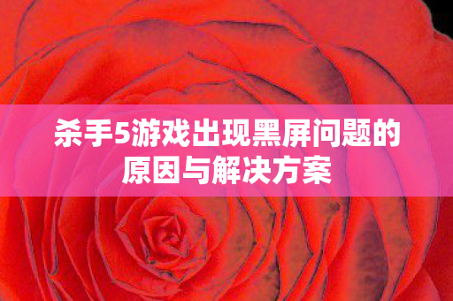 杀手5游戏出现黑屏问题的原因与解决方案图片