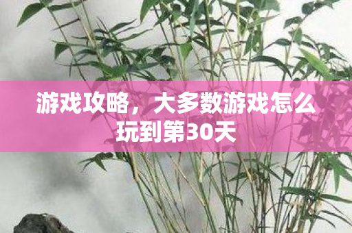 大多数游戏怎么玩到第30天图片