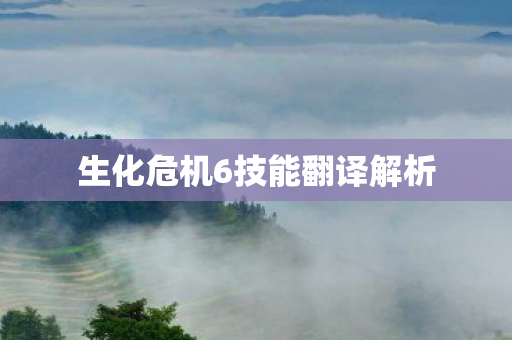 生化危机6技能翻译解析图片