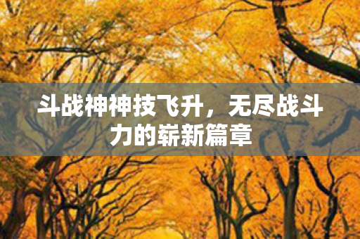 无尽战斗力的崭新篇章图片