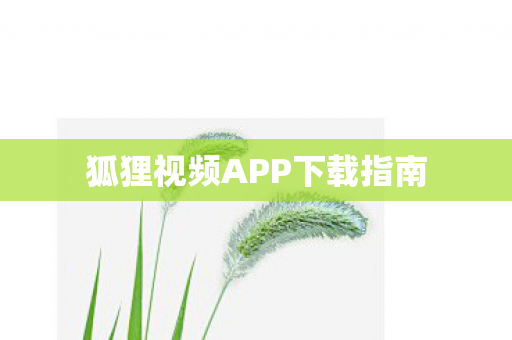 狐狸视频APP下载指南图片