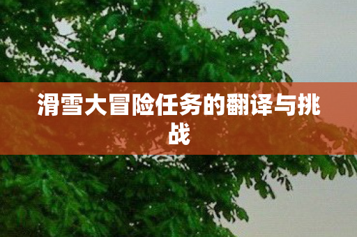 滑雪大冒险任务的翻译与挑战图片
