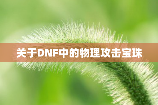 关于DNF中的物理攻击宝珠图片