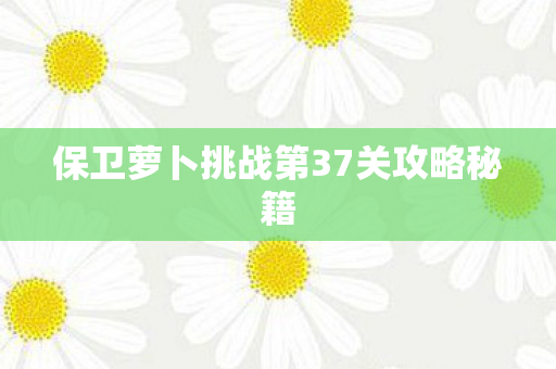 保卫萝卜挑战第37关攻略秘籍图片
