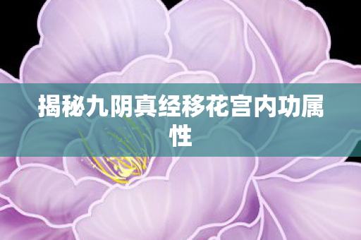 揭秘九阴真经移花宫内功属性图片