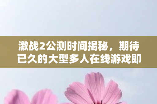 期待已久的大型多人在线游戏即将开启图片