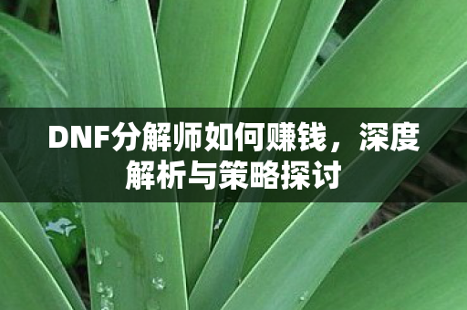 DNF分解师如何赚钱图片