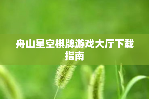 舟山星空棋牌游戏大厅下载指南图片