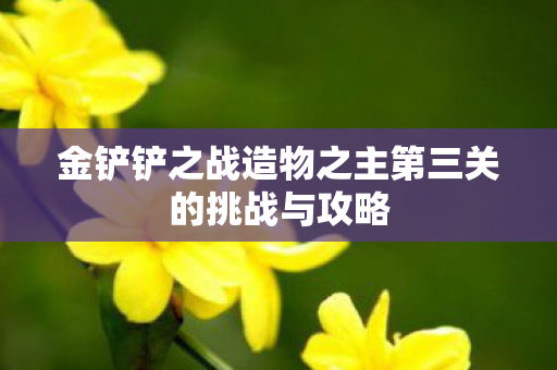 金铲铲之战造物之主第三关的挑战与攻略图片