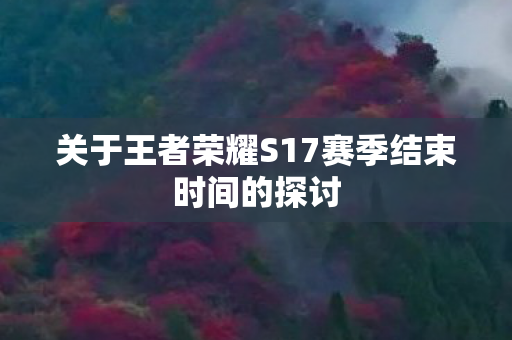 关于王者荣耀S17赛季结束时间的探讨图片