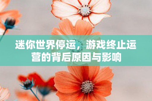游戏终止运营的背后原因与影响图片