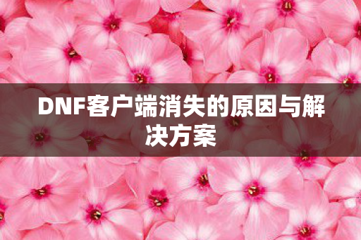 DNF客户端消失的原因与解决方案图片