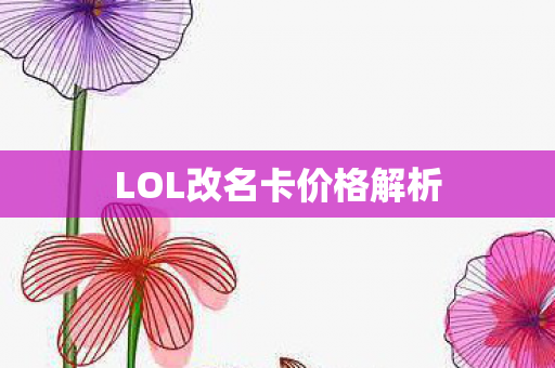 LOL改名卡价格解析图片