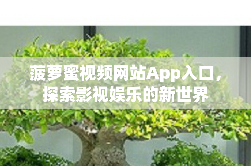 菠萝蜜视频网站App入口图片