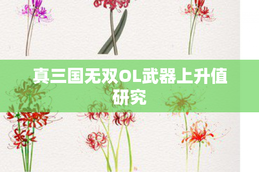 真三国无双OL武器上升值研究图片